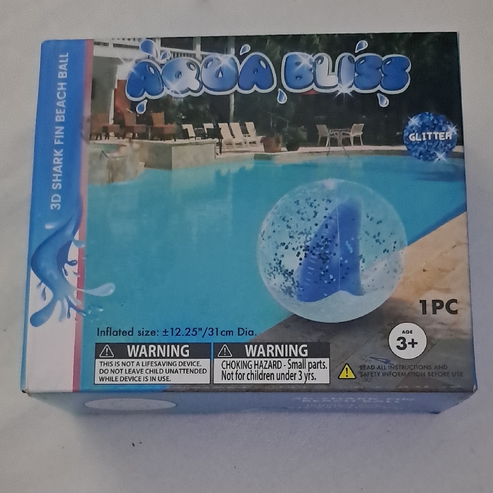 3D Shark Fin Beach Ball - Blue